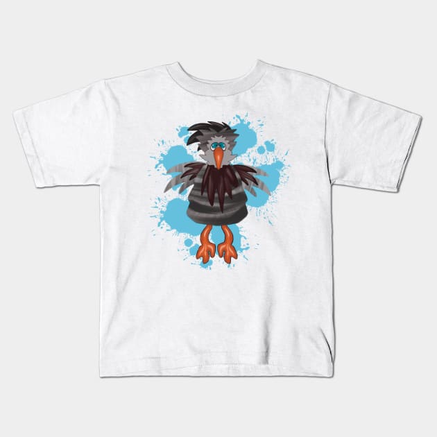 Funny Turkey Kids T-Shirt by JuliaArtPaint